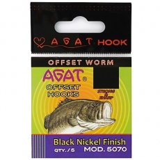 Крючок офсетный Agat Offset Worm Hook 5070 №1/0