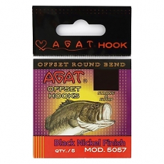 Крючок офсетный Agat Offset Hook Round Bend 5057 №1/0