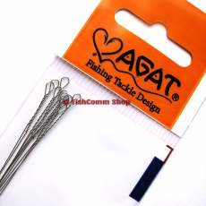 Поводок струна Agat Stainless Steel Predators Fishing Leaders #2 (светлая AFW) 15 см. (упаковка 10 шт.)