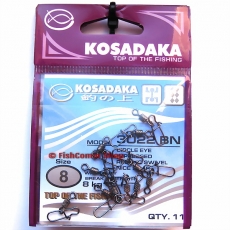 Вертлюг роликовый Kosadaka с карабином "Nice snap" 3022BN №8 (8 кг.) 8 шт.