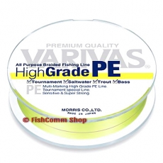 Плетеный шнур Varivas High Grade (PE4) #0.6 Yellow 200 m