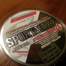 Плетеный шнур Chimera SportMaxx Power VX4 Bright Yellow 150 m. 0.10 mm.