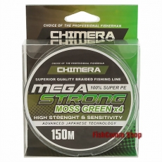 Плетеный шнур Chimera Megastrong Moss Green X4 150 m. 0.10 mm.