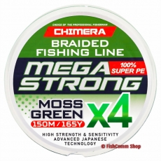 Плетеный шнур Chimera Megastrong Moss Green X4 150 m. 0.10 mm.
