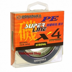 Плетеный шнур Kosadaka Super PE X4 0.30 (#3.5) Dark Green 150 m.