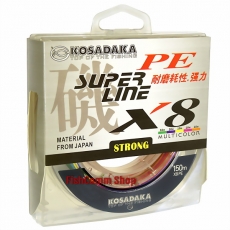 Плетеный шнур Kosadaka Super PE X8 0.40 (#6.0) Multicolor 150 m.