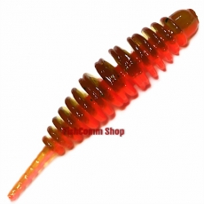 Силиконовая приманка Kosadaka Leech 42. Цвет DGR (красно-зеленый с блестками). 10 шт. (сыр)