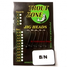 Джиг головки Trout Zone на крючке Kumho (без бородки) 0.5 г. №4 (5 шт.) Black