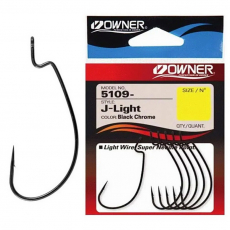 Крючок офсетный Owner 5109 BC №4 J-Light Worm Hook (6 шт.)